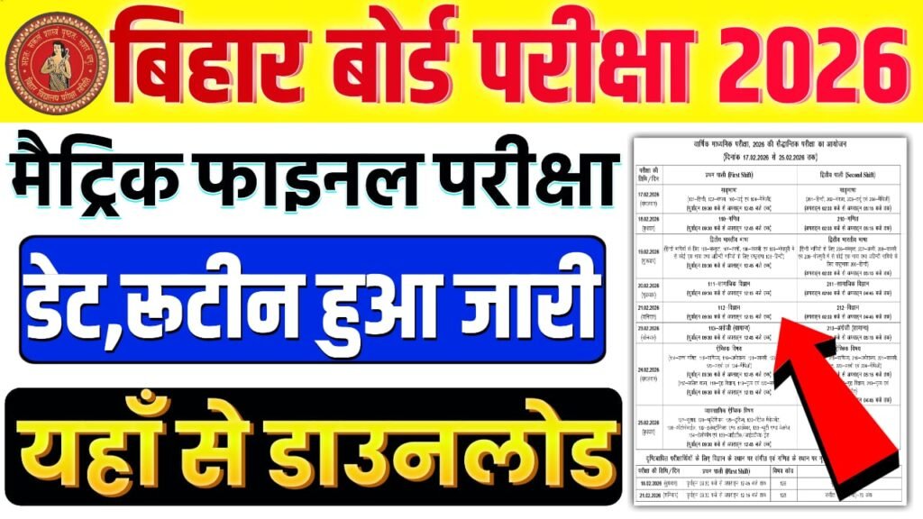 Bihar Board 10th Final Exam Date & Routine Download 2026:
