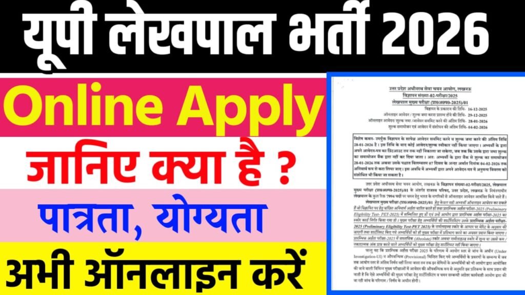 UP Lekhpal Vacancy Online Aawedan 2026