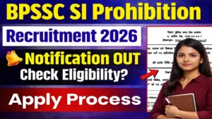 BPSSC SI Prohibition Recruitment 2026