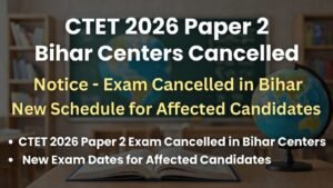 CTET 2026 Paper 2 Bihar Centers Cancel