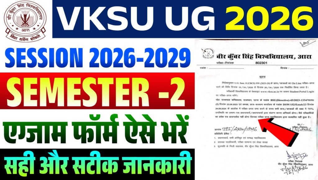 VKSU UG Sem 2 Exam Form 2025-29