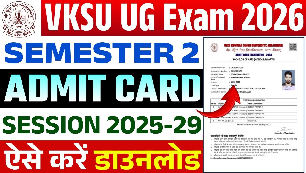 VKSU UG Semester 2 Admit Card 2025-29