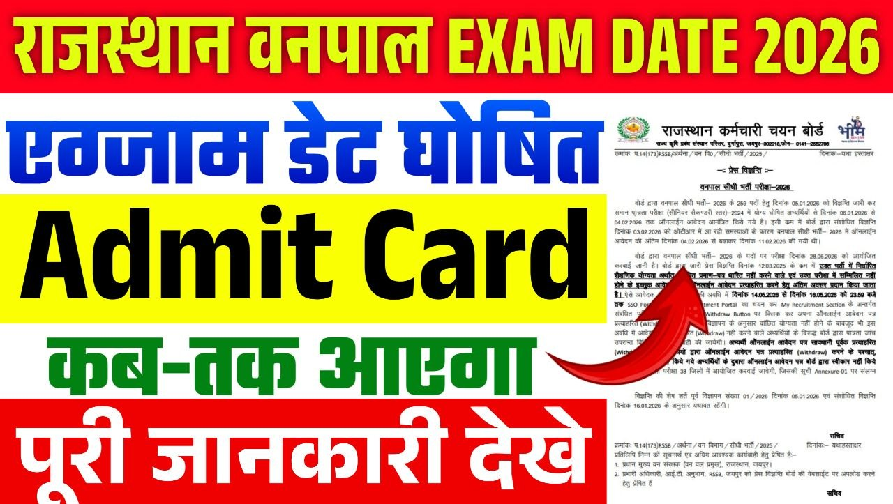 Rajasthan Forest Guard Exam Date 2026