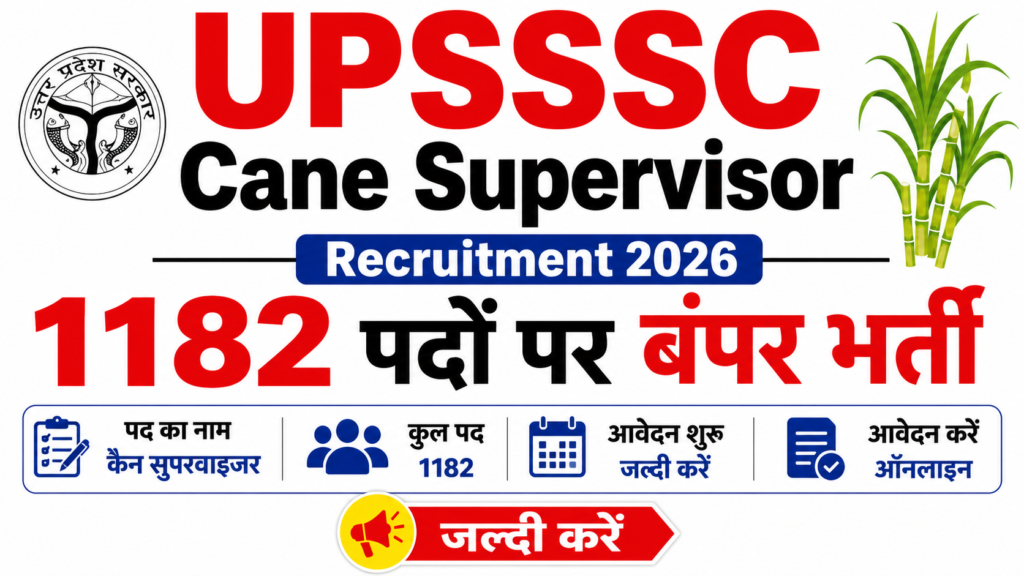 UPSSSC Cane Supervisor Recruitment 2026