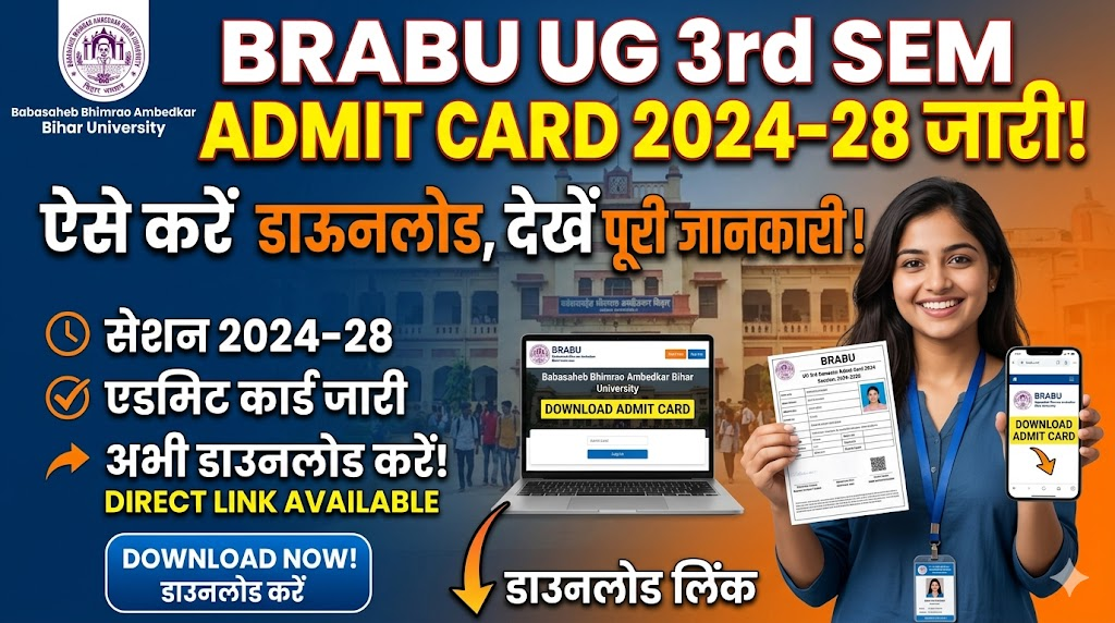 BRABU UG 3rd Sem Admit Card 2024-28