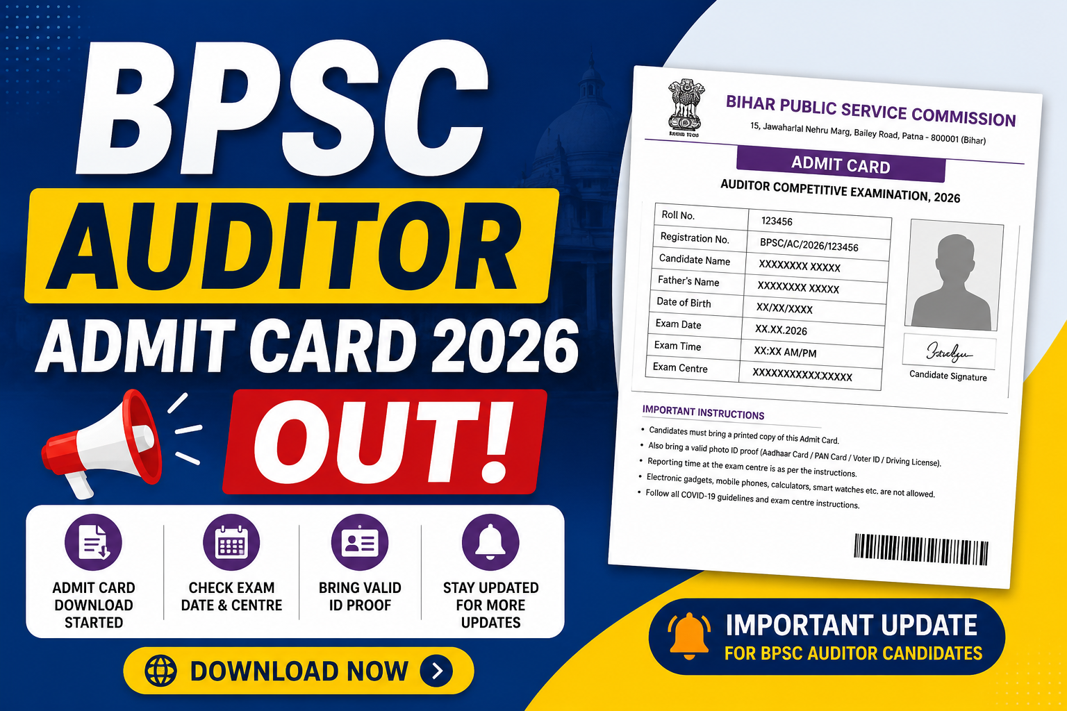 BPSC Auditor Admit Card 2026