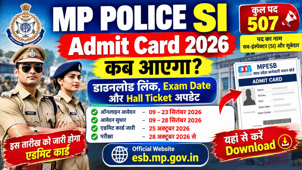 MP Police SI Admit Card 2026