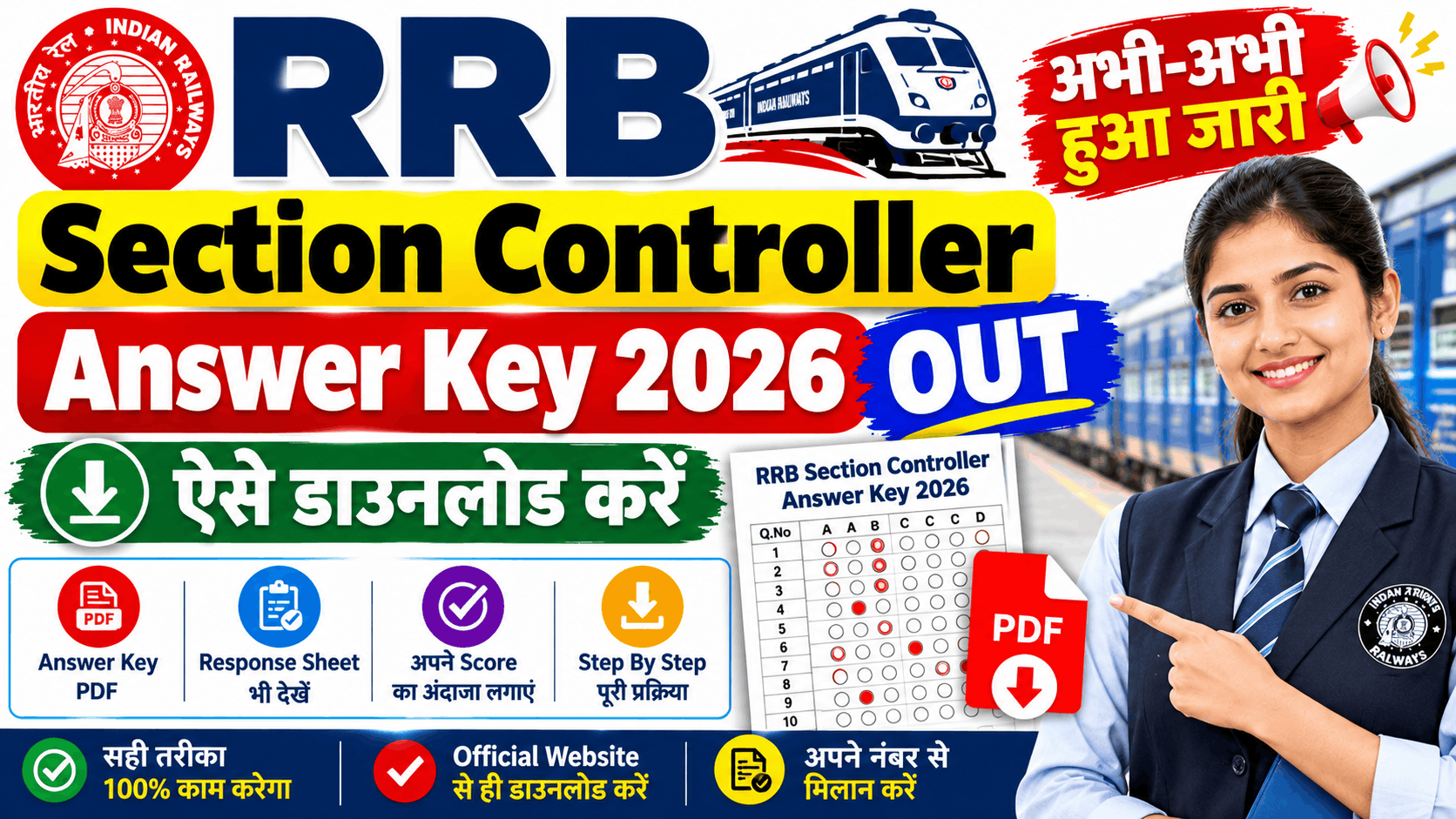 RRB Section Controller Answer Key 2026 OUT